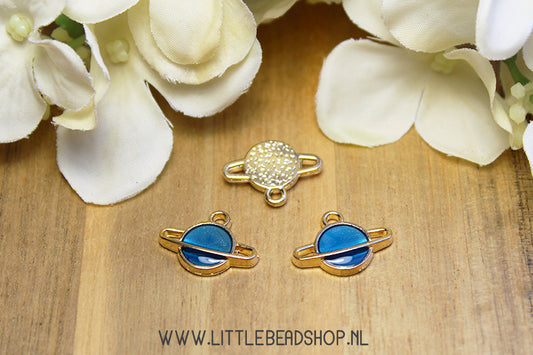 Emaille Bedels Planeet Donker Blauw, per stuk