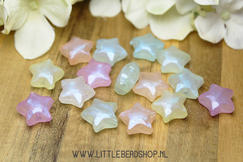 Acryl Kralen Groot Shiny Stars, 15 stuks