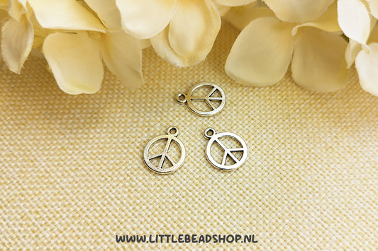 Bedels Peace zilverkleur, per stuk