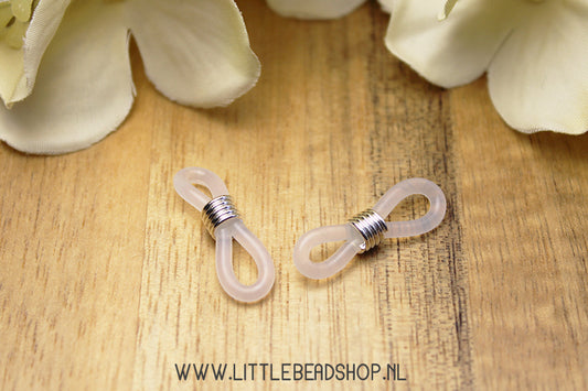 Brillenkoord eindjes zilverkleur, 2 stuks
