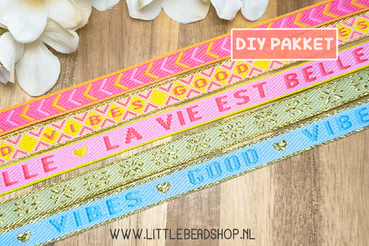DIY-pakket Lint Armbandjes Maken 'Good Vibes'