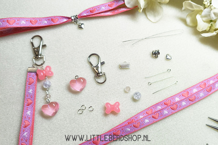 DIY-pakket Valentijnsdag Sleutelhanger & Lint Armbandje
