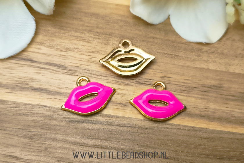 Emaille Bedels Lippen / Mondje, per stuk