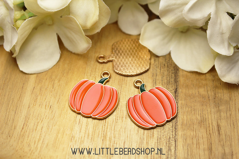 Emaille Bedels Pompoen Oranje, per stuk