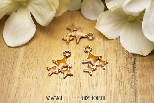 Emaille Bedels Twinkel Ster Geel, per stuk