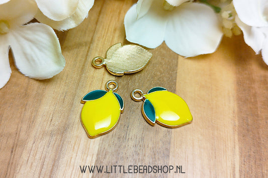Enamel Charms Lemon, per piece