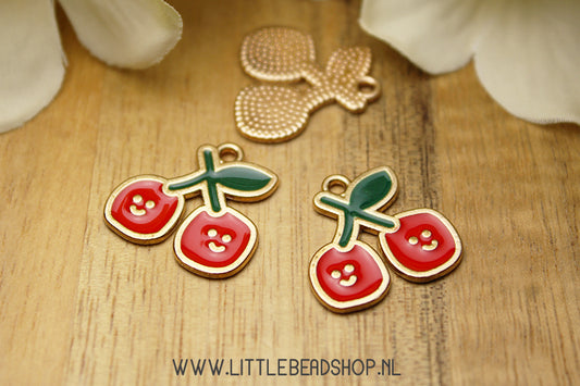 Emaille Bedels Kers met Smiley, per stuk