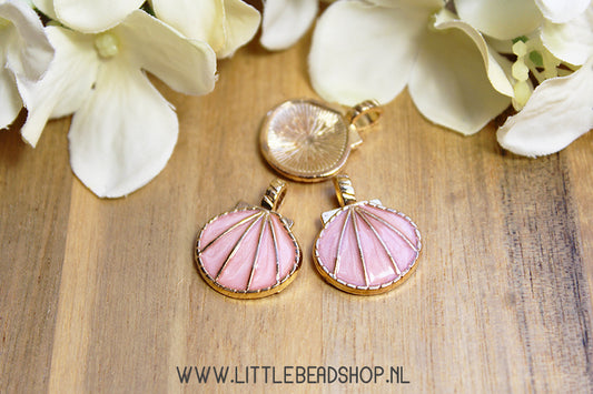 Emaille Bedels Schelp Lichtroze, per stuk