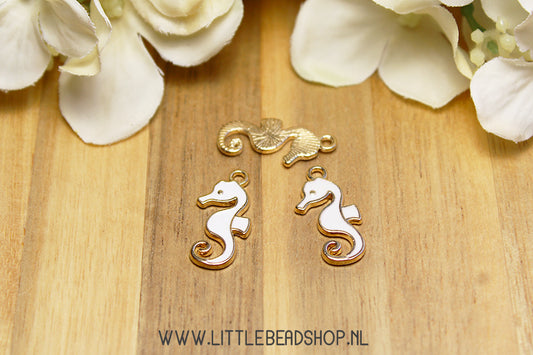 Emaille Bedels Zeepaardje Wit, per stuk