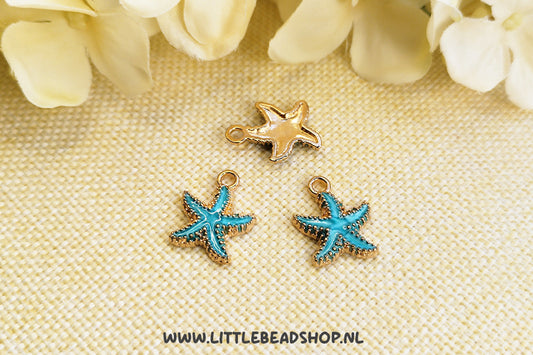 Emaille Bedels Zeester Blauw, per stuk