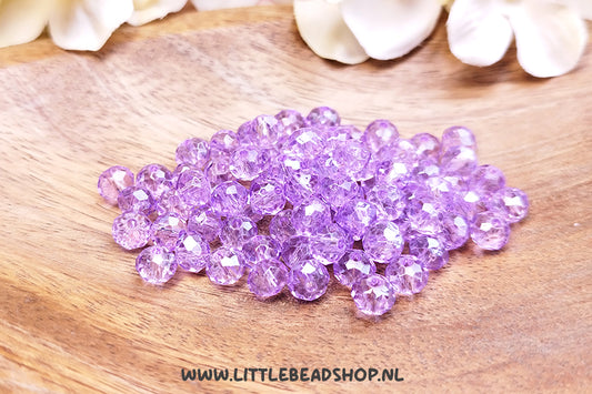 Faceted beads 6mm Light Lavender Purple, 80 pieces
