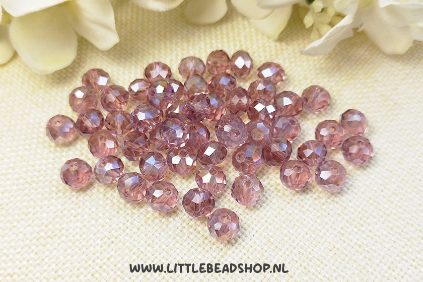 Faceted beads 8mm Grapes Purple Shine, +/- 60 pieces