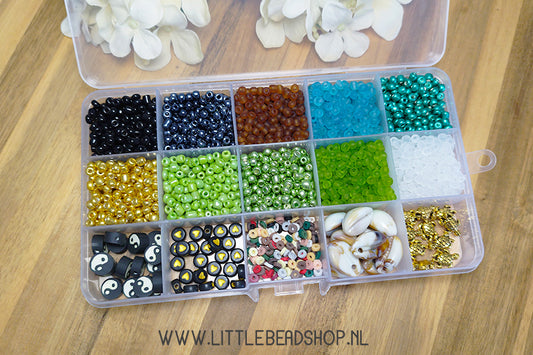 Kralenbox Nature met 4mm rocailles