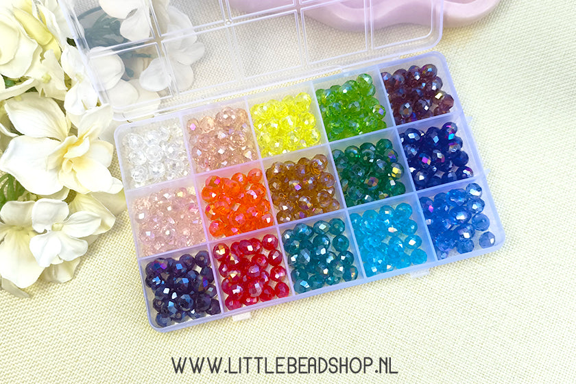 Kralenbox Facetkralen Basic & Bright, per box