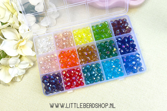 Kralenbox Facetkralen Basic & Bright, per box