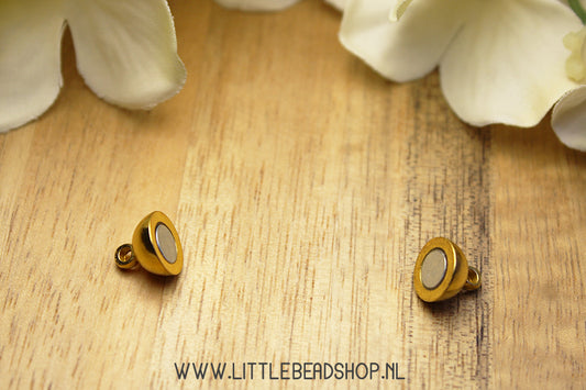 Magneet Sluitingen goudkleur 14mm, per set