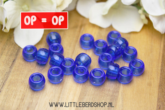 Acryl kralen Donkerblauw, +/- 20 stuks