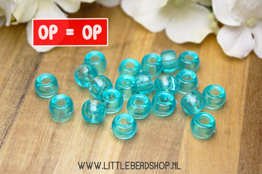 Acryl kralen Lichtblauw, +/- 20 stuks