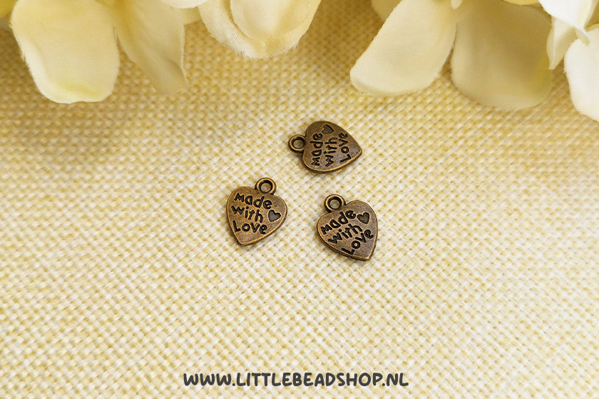 Small Charms Made With Love, per piece