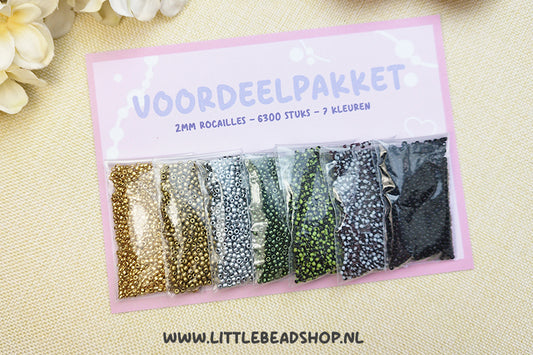 Voordeelpakket 2mm Rocailles - Midnight Glam (uitverkoop!)