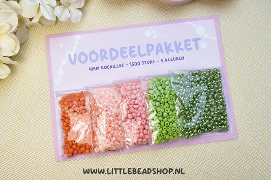 Voordeelpakket 4mm Rocailles - Peach Garden (uitverkoop!)