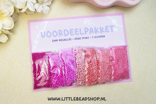 Voordeelpakket 2mm Rocailles - Pink Paradise (uitverkoop!)
