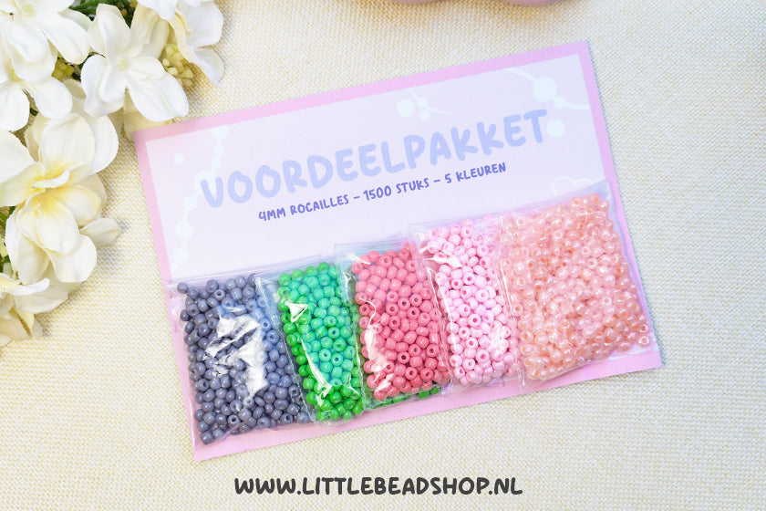 Voordeelpakket 4mm Rocailles - Pretty & Calm (uitverkoop!)