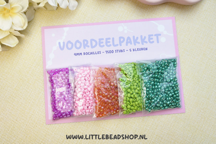 Voordeelpakket 4mm Rocailles - Summer Rainbow (uitverkoop!)