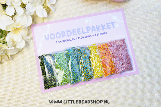 Voordeelpakket 2mm Rocailles - Colorful Stripes (uitverkoop!)