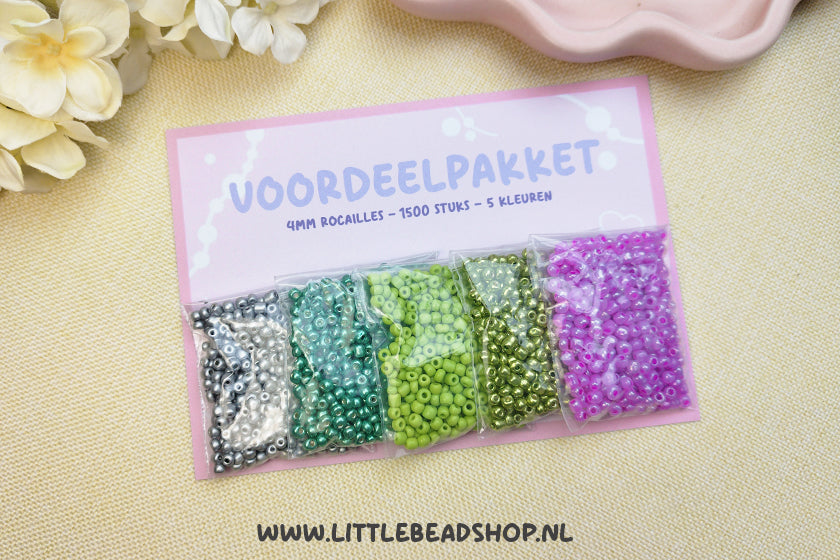 Voordeelpakket 4mm Rocailles - Garden Party (uitverkoop!)