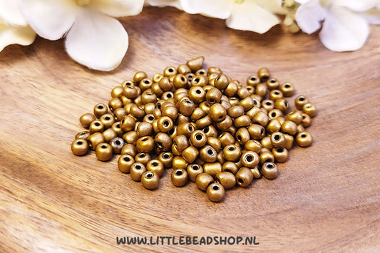 Rocailles Bright Matt Gold 4mm, 27 gram
