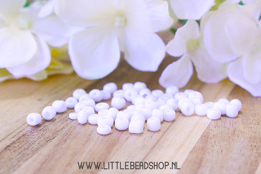 Rocailles Basic White 4mm, 27 gram