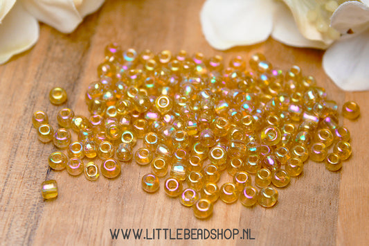 Rocailles Light Brown Rainbow 4mm, 27 gram