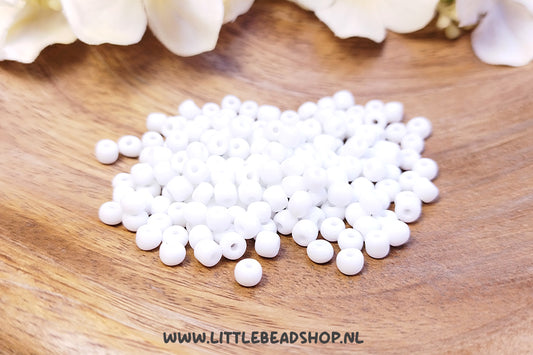 Seed beads Basic White 4mm, 27 grams