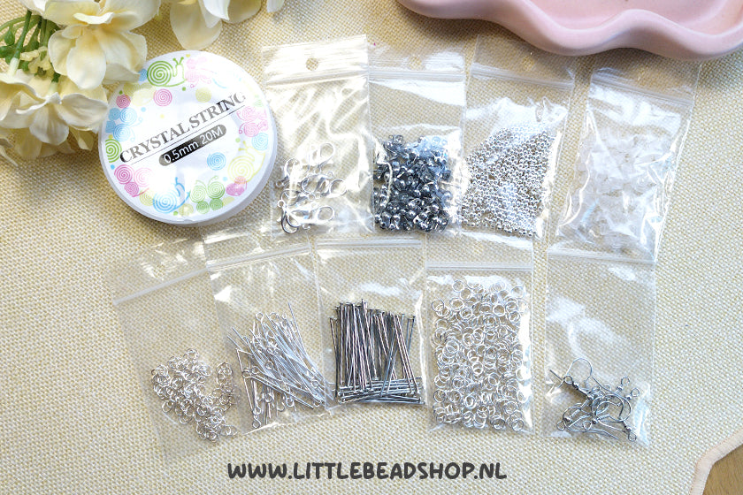 Starter pack parts with elastic silver color, per set