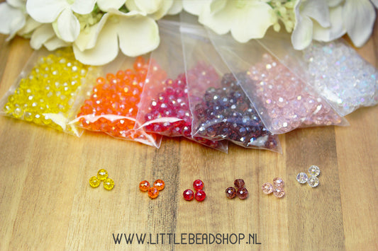 Voordeelpakket Facetkralen 4mm 'Sunny Afternoon'