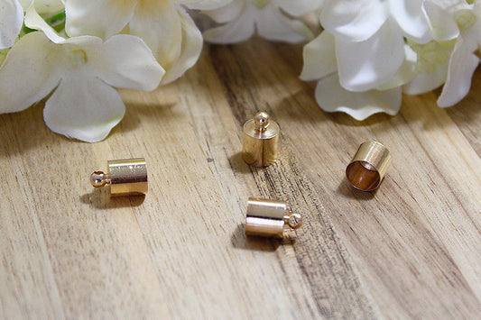 Gold-colored end caps 8mm, per piece