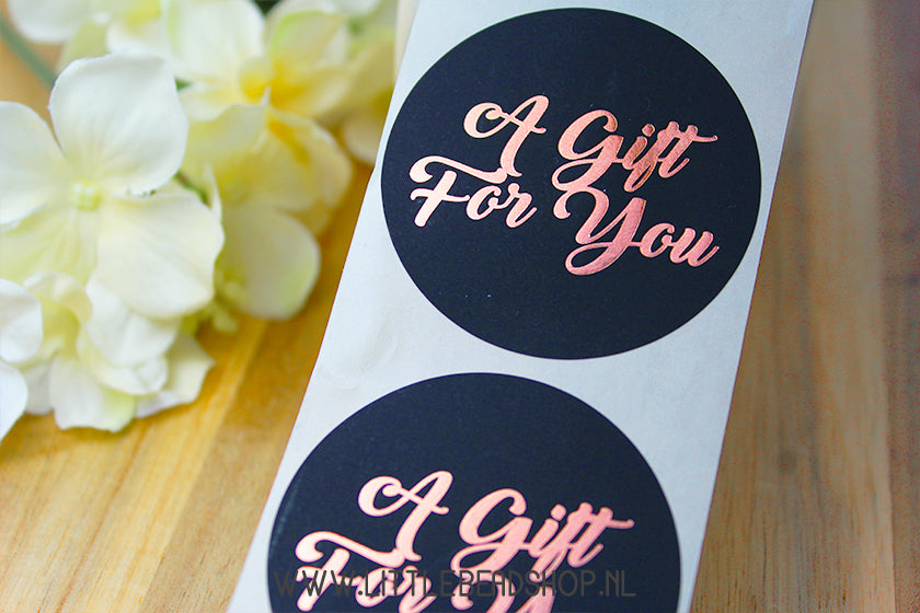 Stickers A Gift For You Black Bronze 50mm, 10 stuks