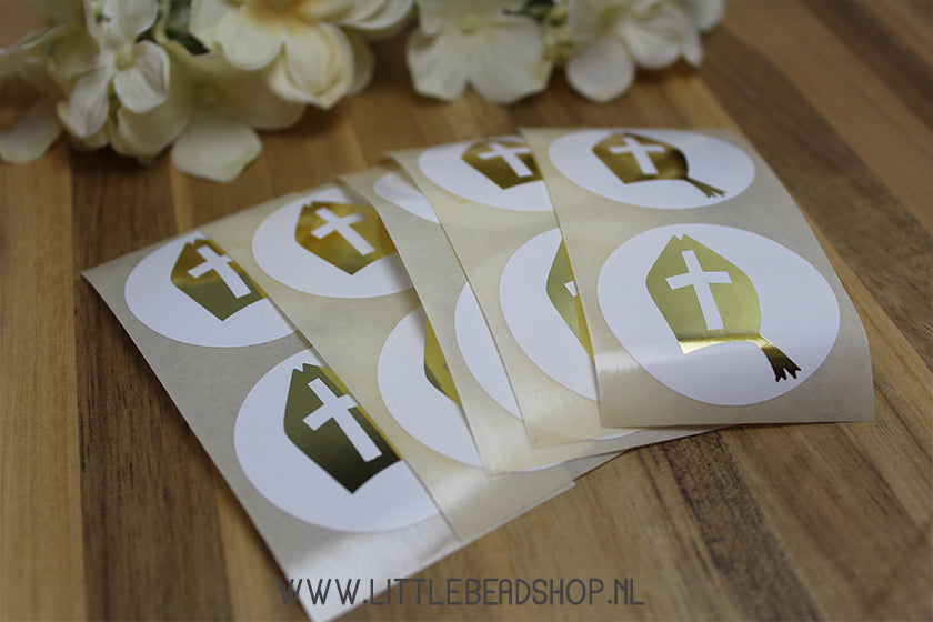 Stickers Sinterklaas Mijter 40mm, 10 stuks