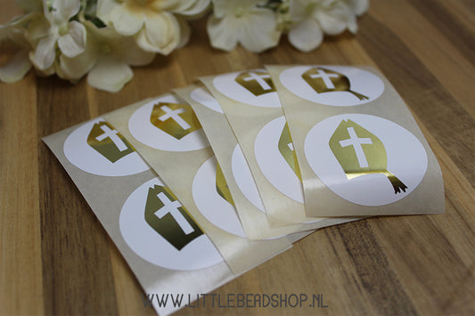 Stickers Sinterklaas Mijter 40mm, 10 stuks