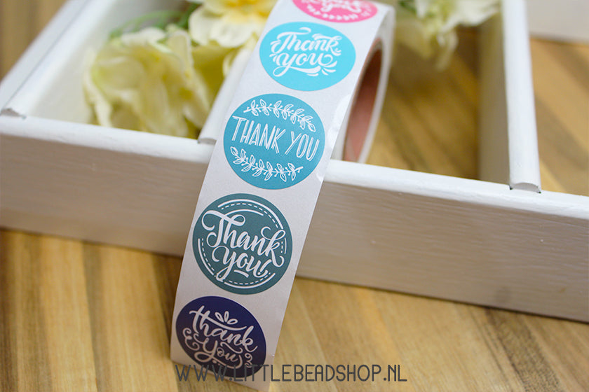 Stickers Thank You Pink & Blue 25mm