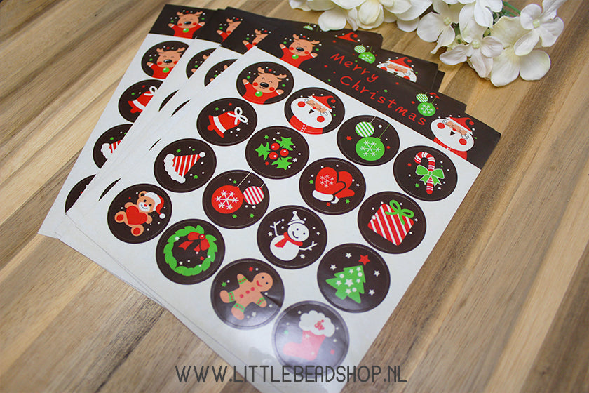 Stickers Cute Christmas 30mm, per vel