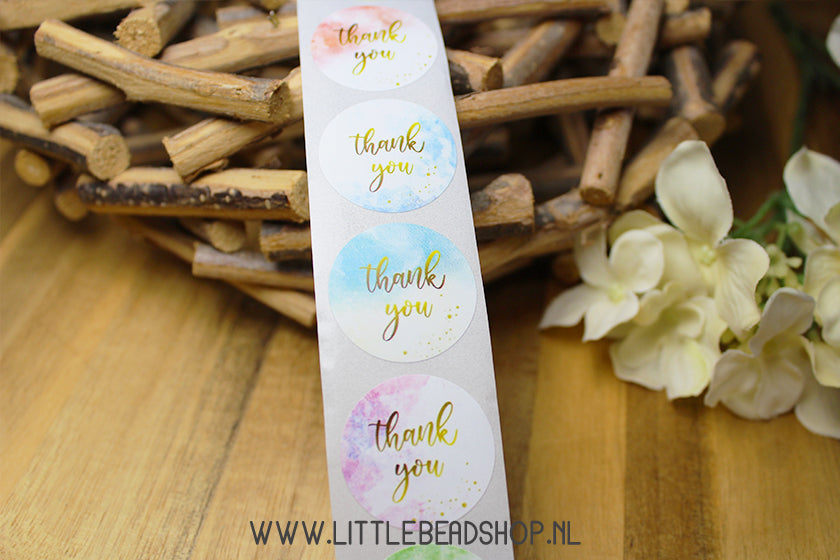 Stickers Thank You Marmerlook Goud 25mm