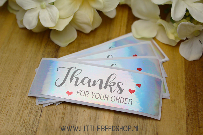 Stickers Thanks for you order Holographic 25x75mm